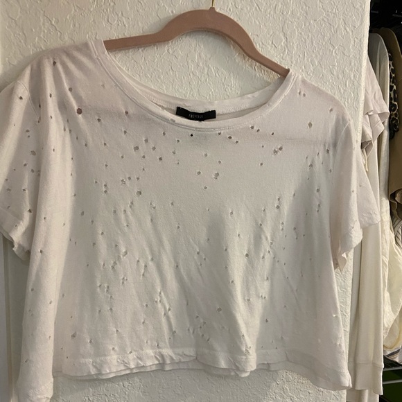 Forever 21 Tops - Distressed white tee